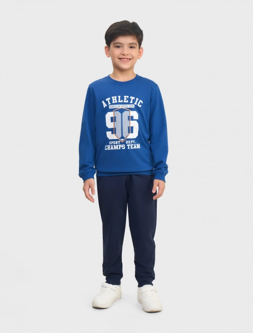 Bộ quần áo nỉ bé trai cotton USA có hình in