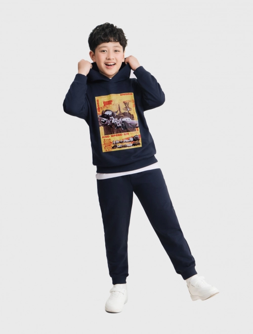 Bộ quần áo nỉ cào lông bé trai in hình Pixar Charater