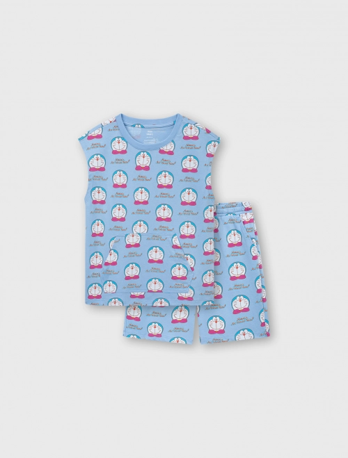 Bộ quần áo bé trai in hình Doraemon
