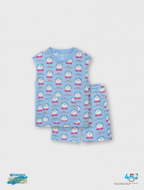 Bộ quần áo bé trai cotton hình in Doraemon
