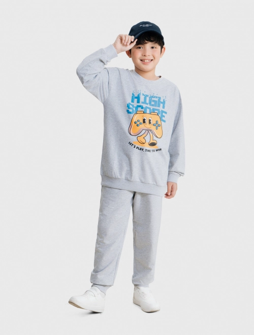 Bộ quần áo nỉ bé trai có hình in