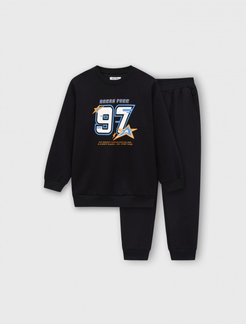 Bộ quần áo nỉ bé trai có hình in