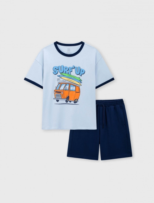 Bộ quần áo bé trai Cotton USA có hình in