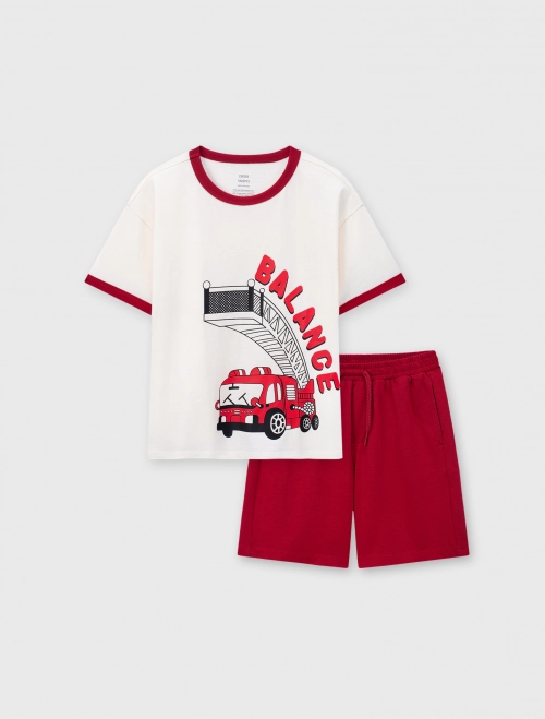Bộ quần áo bé trai Cotton USA có hình in