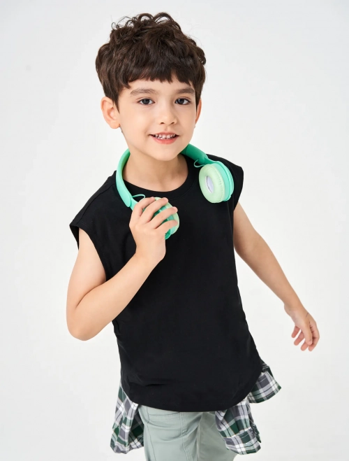 Áo sát nách bé trai có hình in