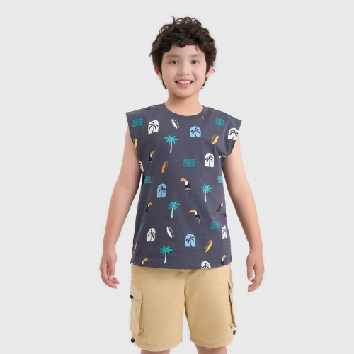 Áo sát nách bé trai cotton USA có hình in