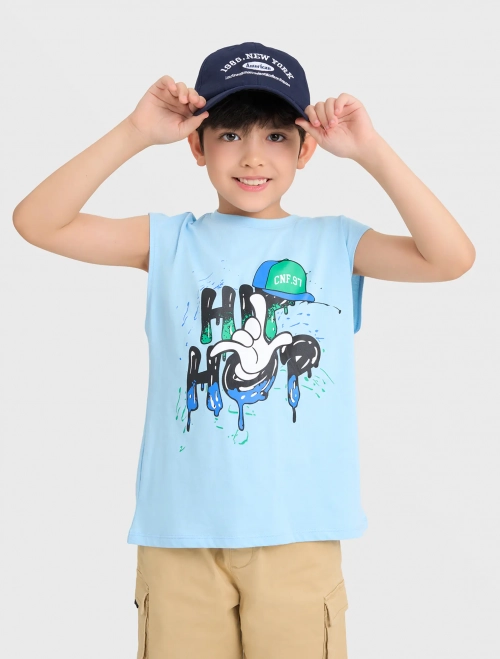 Áo sát nách bé trai cotton USA có hình in