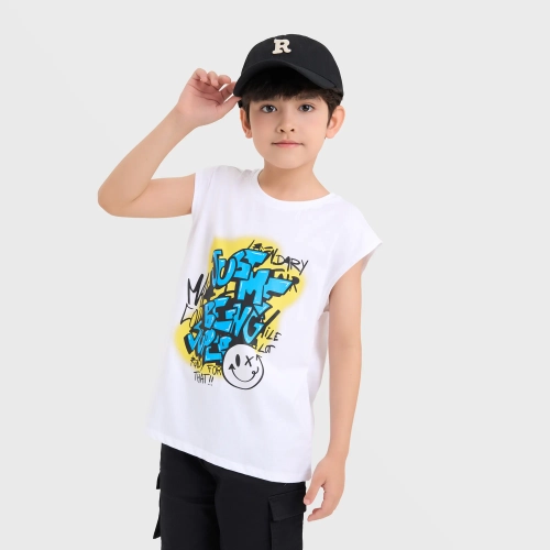 Áo sát nách bé trai cotton USA có hình in