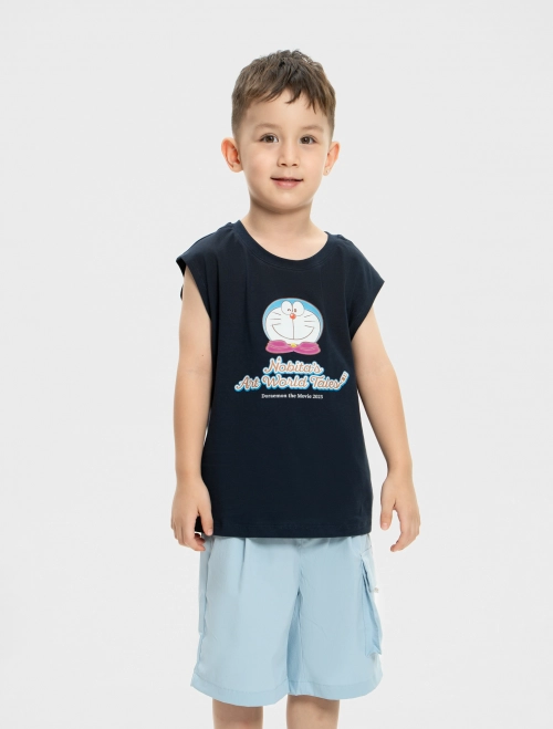 Áo sát nách bé trai cotton USA in hình Doraemon