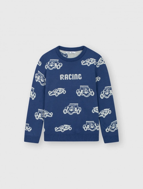 Áo len bé trai dệt họa tiết