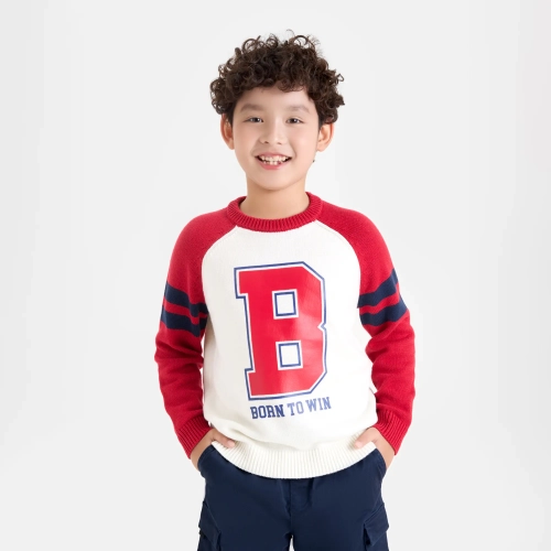 Áo len bé trai phối màu