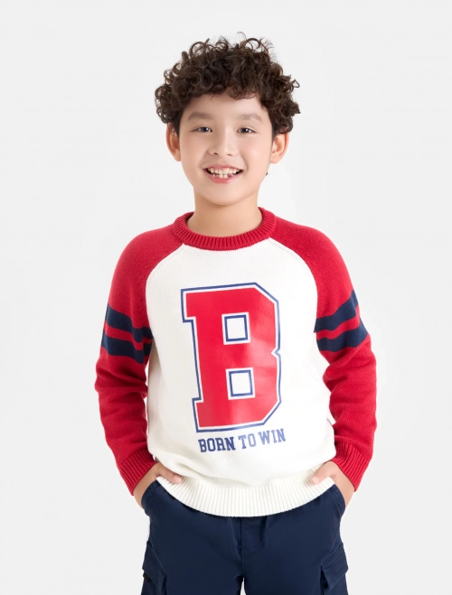 Áo len bé trai phối màu