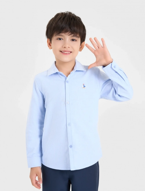 Áo sơ mi bé trai đính patch trang trí