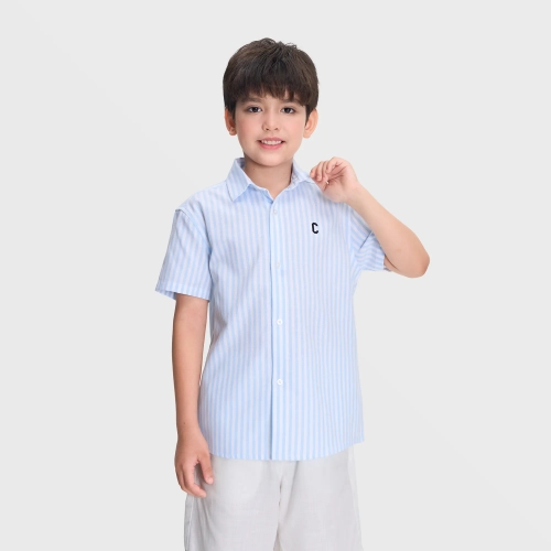 Áo sơ mi bé trai họa tiết ngộ nghĩnh in tràn