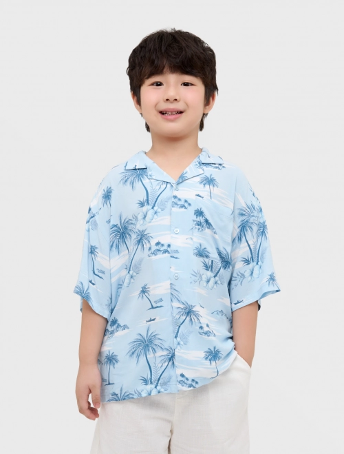 Áo sơ mi bé trai hoạ tiết