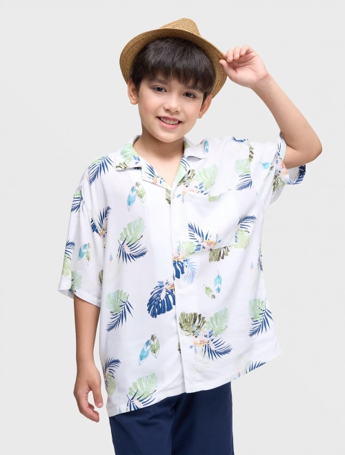 Áo sơ mi bé trai hoạ tiết