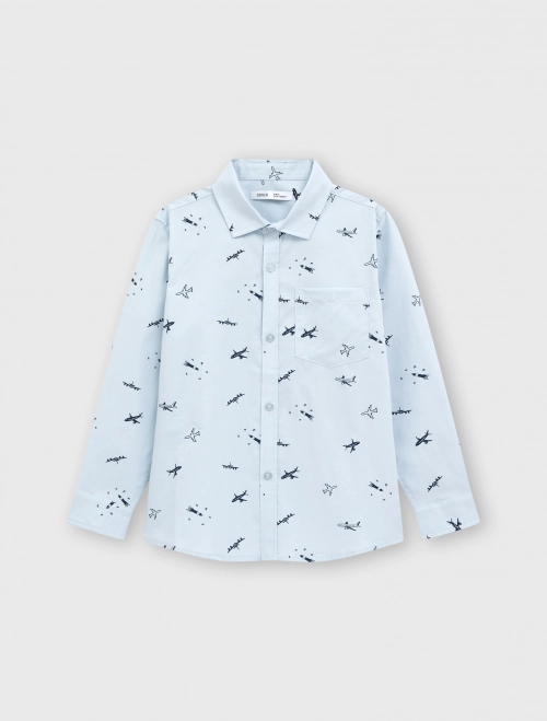 Áo sơ mi bé trai hoạ tiết