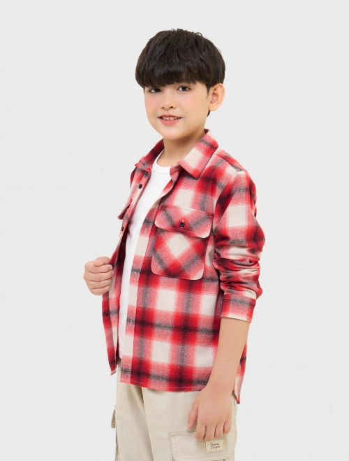 Áo sơ mi bé trai dài tay dáng suông