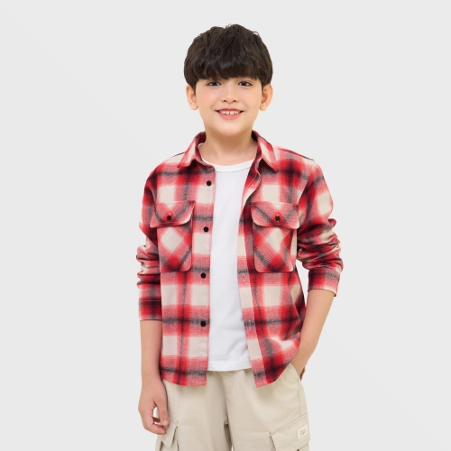 Áo sơ mi bé trai dài tay dáng suông