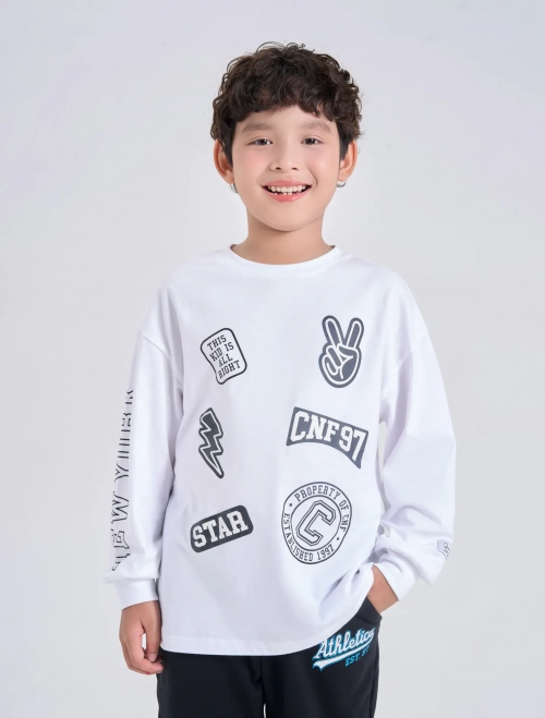 Áo phông bé trai dài tay cotton USA