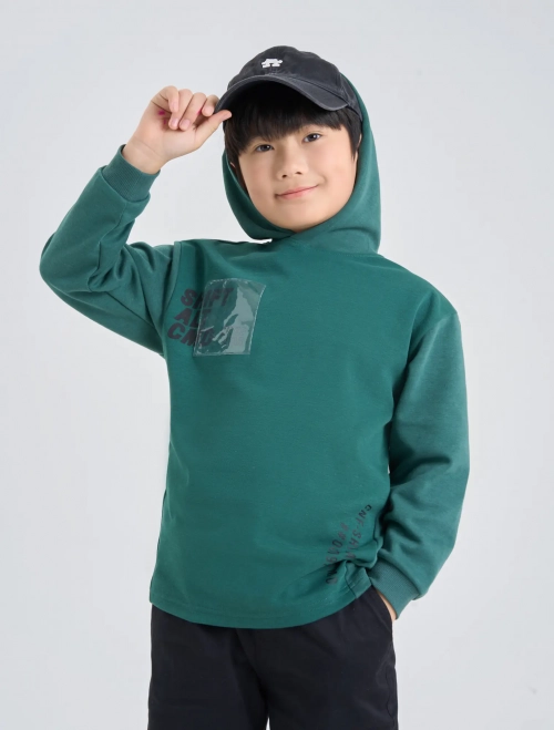 Áo phông bé trai dài tay có mũ