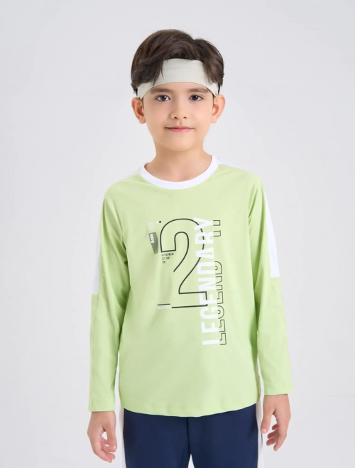 Áo phông active bé trai dài tay có hình in