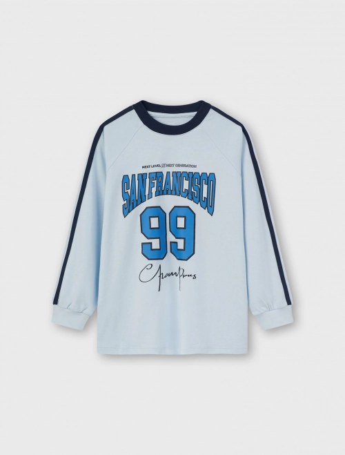 Áo phông bé trai cotton USA dài tay có hình in