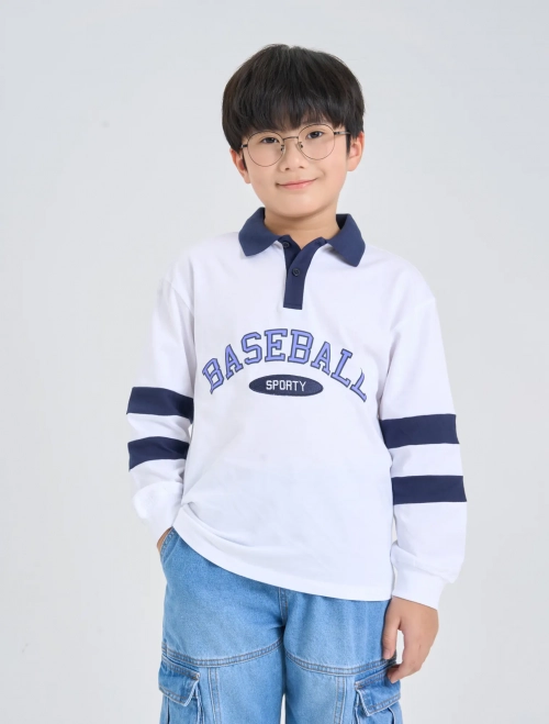 Áo polo bé trai có hình in