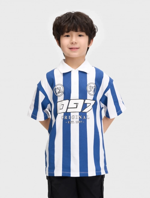 Áo polo bé trai cotton USA có hình in