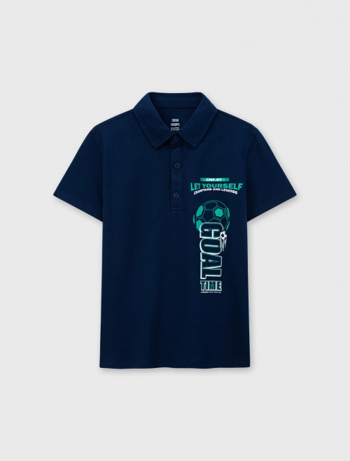 Áo polo bé trai Cotton USA có hình in