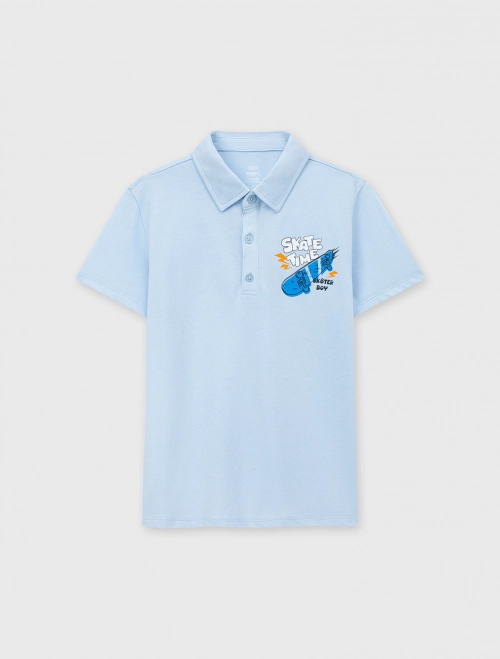 Áo polo bé trai Cotton USA có hình in