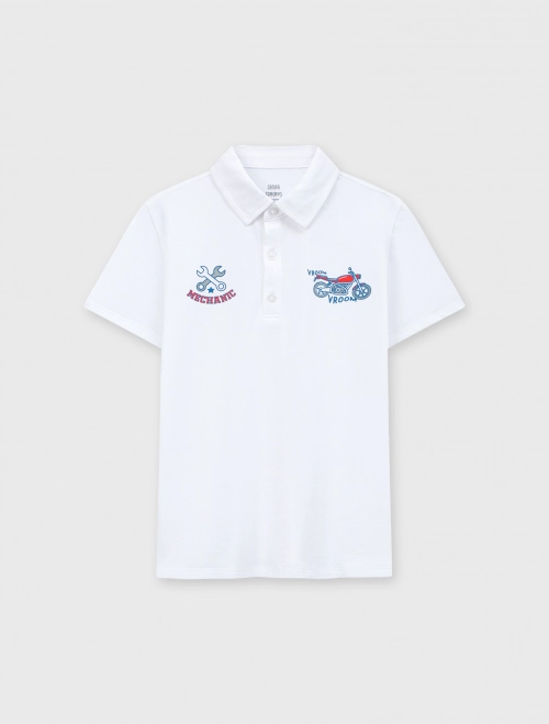 Áo polo bé trai Cotton USA có hình in