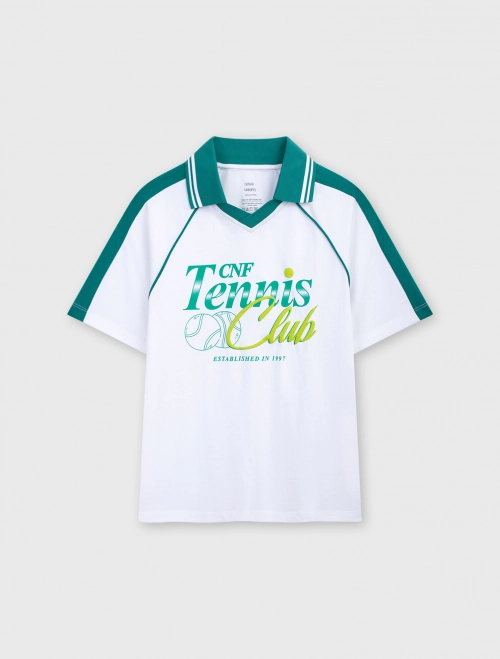 Áo polo bé trai Cotton USA phối màu có hình in