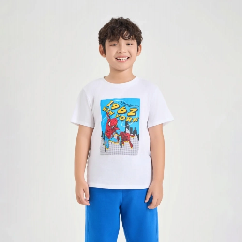 Áo phông bé trai cotton USA in hình Spiderman