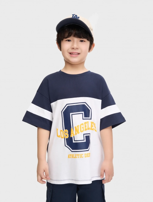 Áo phông cotton USA bé trai có hình in