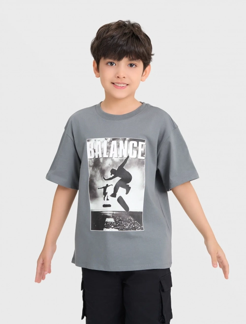 Áo phông bé trai cotton USA có hình in