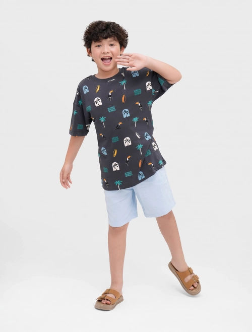 Áo phông bé trai cotton có hình in