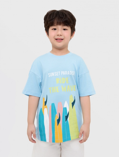 Áo phông bé trai cotton có hình in