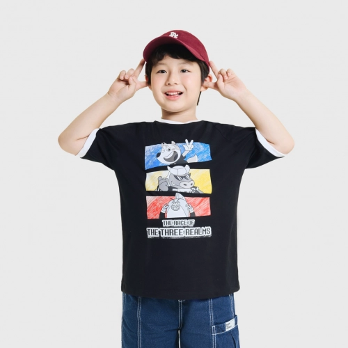 Áo phông bé trai dáng suông in hình Wolfoo