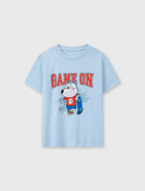 Áo phông bé trai Cotton USA in hình Wolfoo | OEKO-TEX