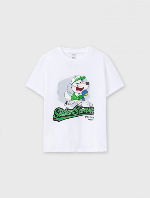 Áo phông bé trai Cotton USA in hình Wolfoo | OEKO-TEX
