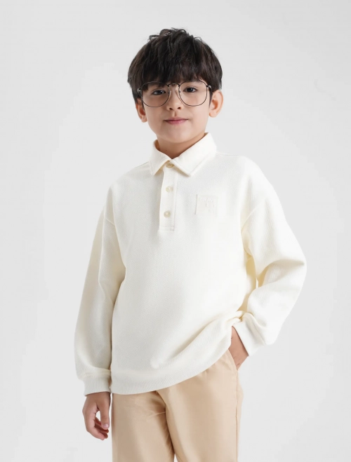 Áo nỉ bé trai cổ polo