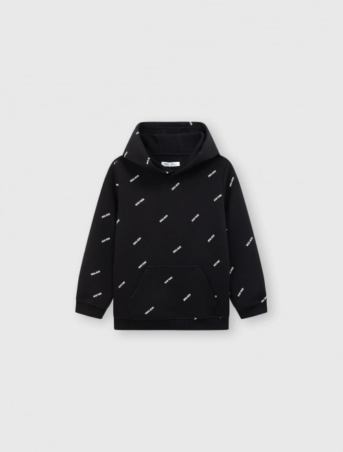 Áo nỉ có mũ bé trai hoạ tiết