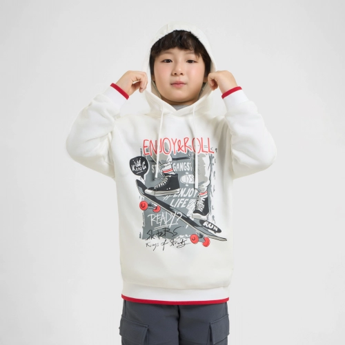 Áo nỉ bé trai có mũ có hình in