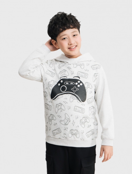 Áo nỉ bé trai cào lông có hình in