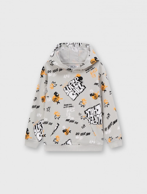 Áo nỉ vòng lông bé trai hoạ tiết