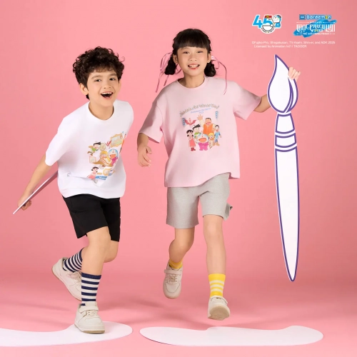 Bộ quần áo unisex trẻ em cotton USA in hình Doraemon