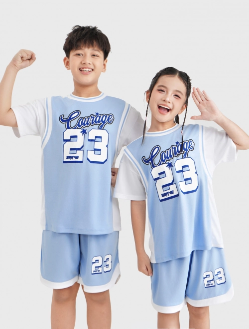 Bộ quần áo active unisex trẻ em dáng rộng | Wicking
