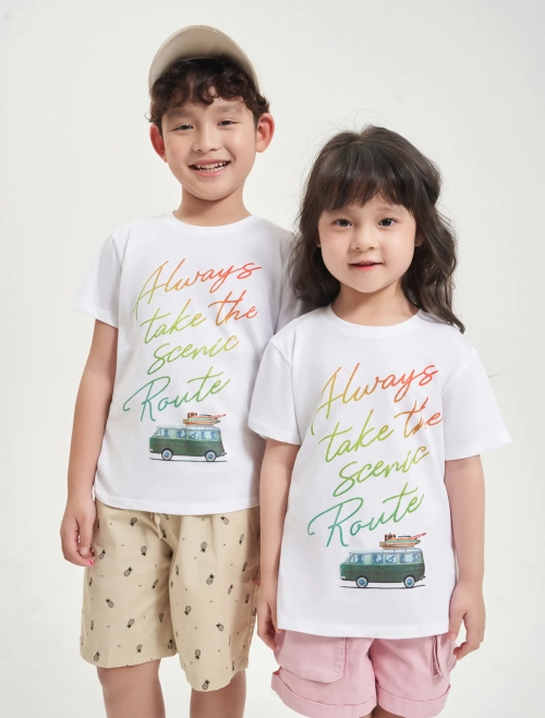 Áo phông unisex trẻ em có hình in