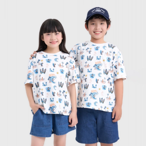 Áo phông unisex trẻ em cotton in hình Mickey